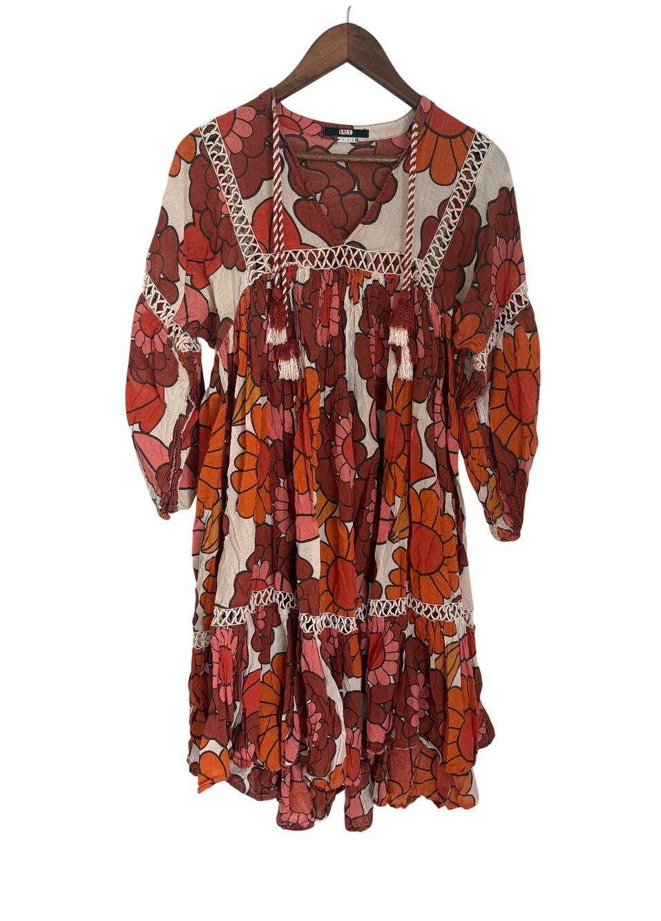 Dodo Bar Or Floral Print 70s Flower Power 100% Cotton Dress